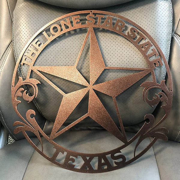 Texas Leather Purse with Star - Brown