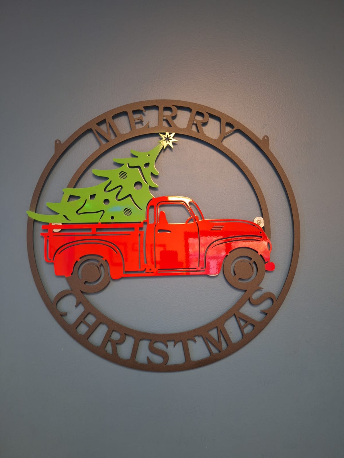 Little Red Truck Hauling Christmas Tree - RealSteel Center