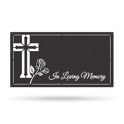 Memorial Grave Markers Christian Faith / Black / 12"x24" - RealSteel Center