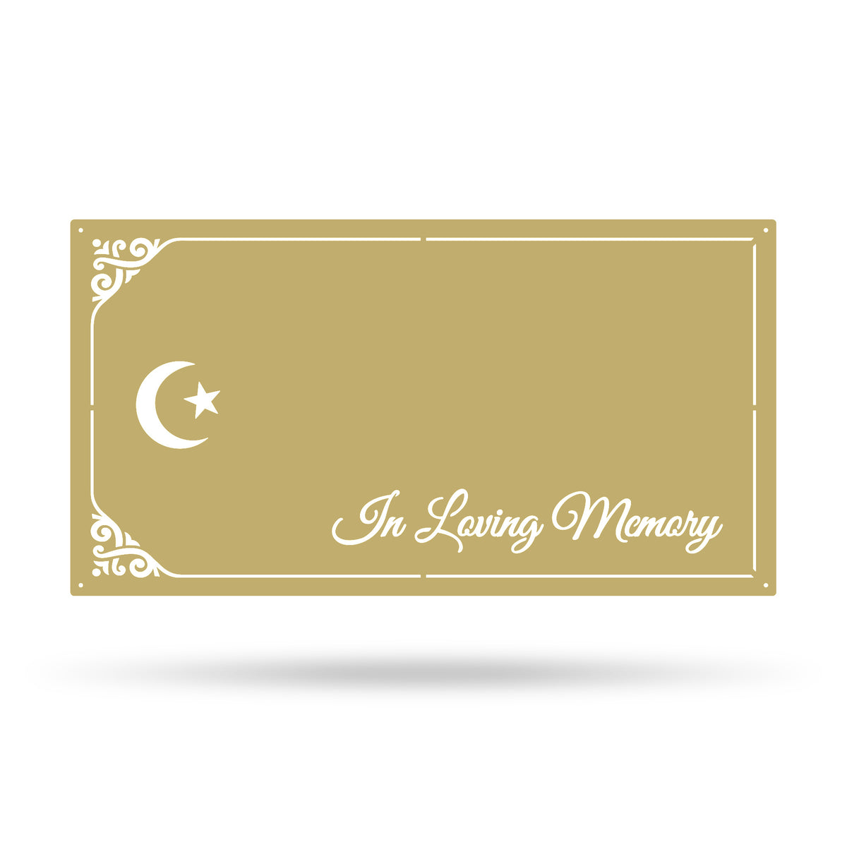 Memorial Grave Markers Islamic Faith / Gold / 12"x24" - RealSteel Center