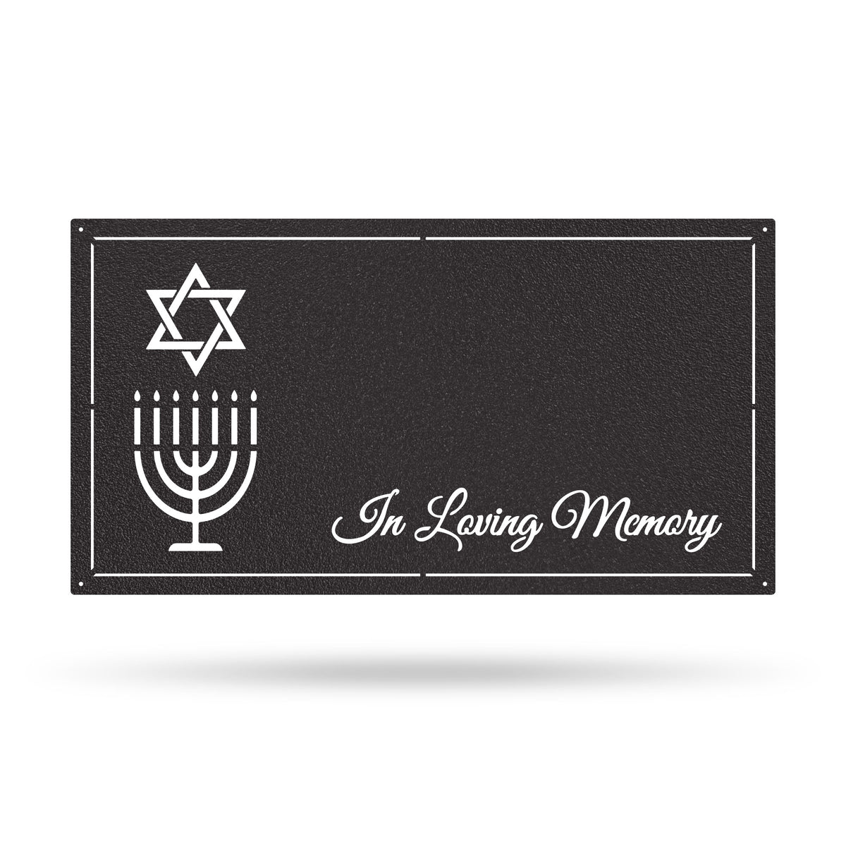 Memorial Grave Markers Jewish Faith / Black / 12"x24" - RealSteel Center