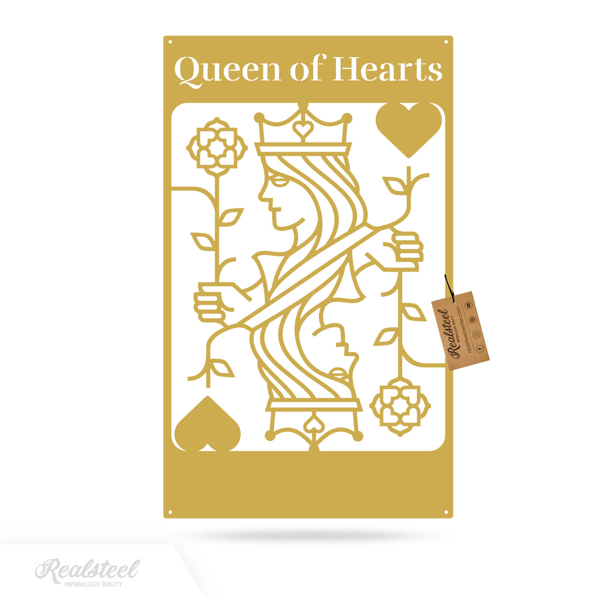 Queen of Hearts Monogram 15" x 25" / Gold - RealSteel Center