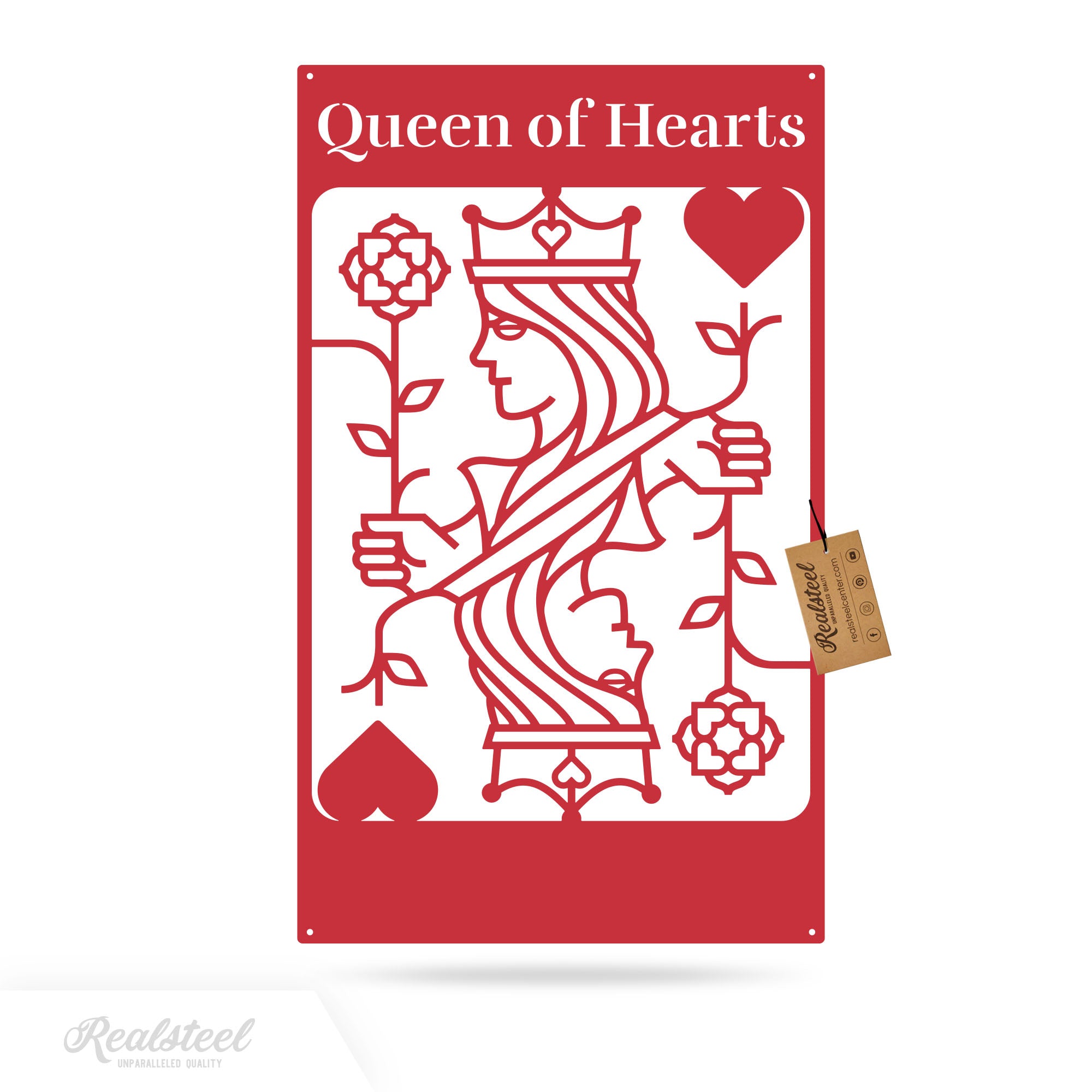 Queen of Hearts Monogram 15" x 25" / Red - RealSteel Center