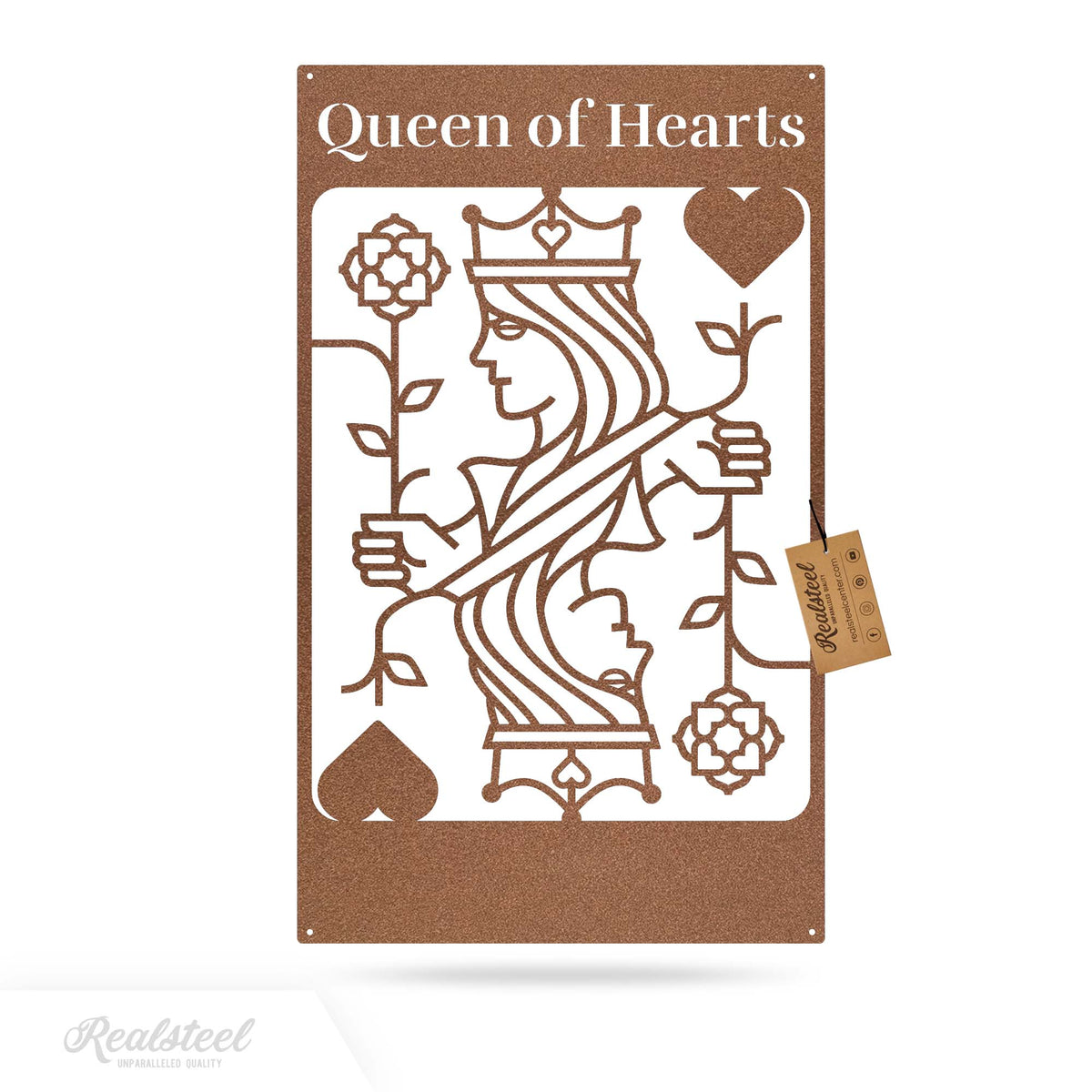 Queen of Hearts Monogram 15" x 25" / Rust - RealSteel Center