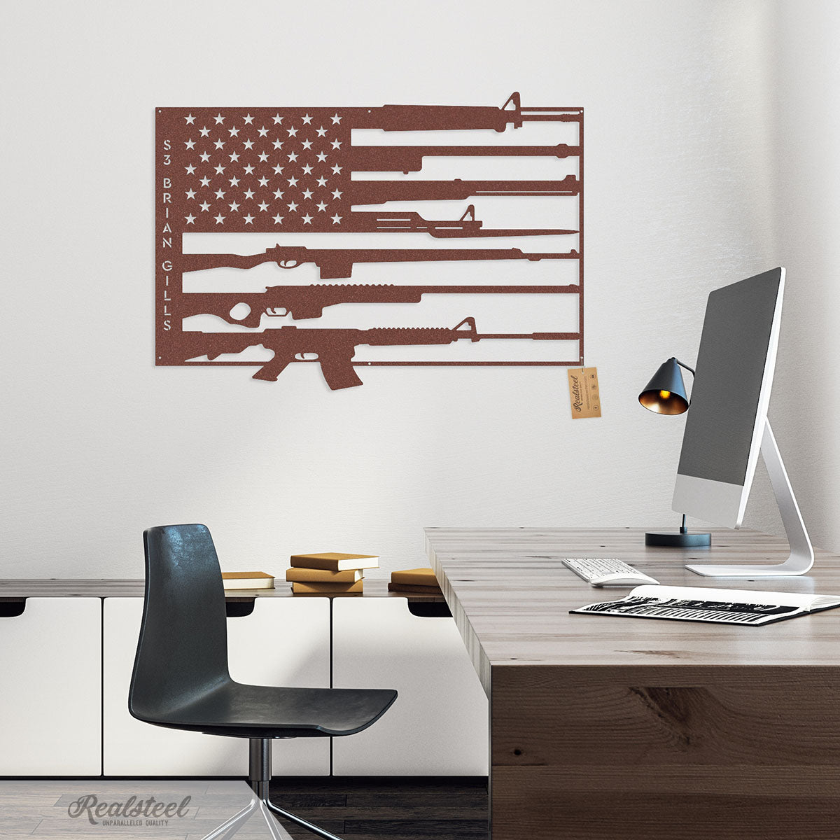 American Flag Gun Monogram - RealSteel Center