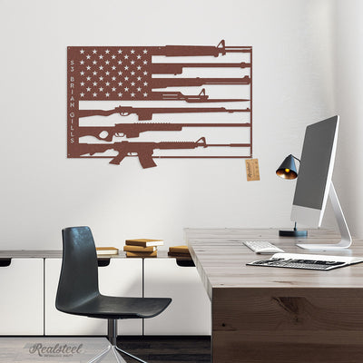 American Flag Gun Monogram - RealSteel Center