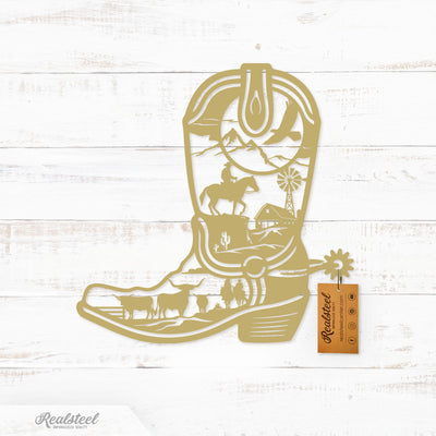 Cowboy Boot - The Great Outdoors 14" / Gold - RealSteel Center