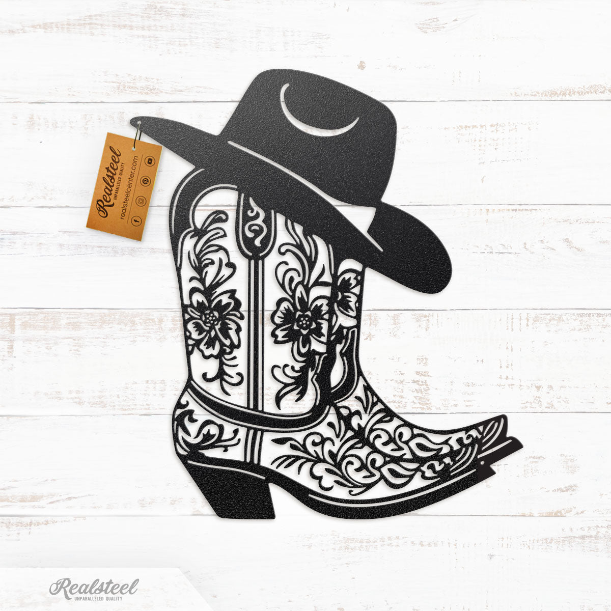 Cowgirl Boot and Hat Metal Wall Decor - RealSteel Center