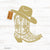 Cowgirl Boot and Hat Metal Wall Decor 12"x14" / Gold - RealSteel Center