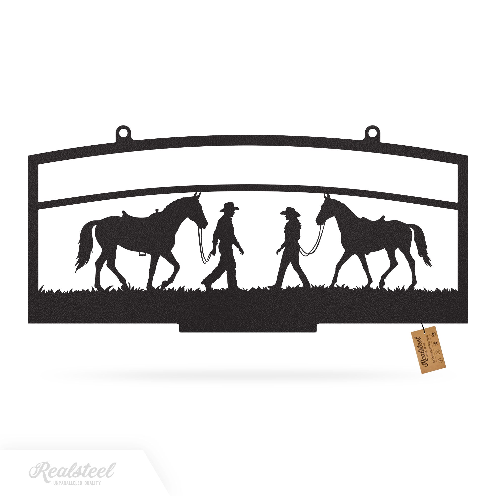 Personalized Ranch Entrance Gate Sign – Custom Farm or Horse Sign Two Horses / 8