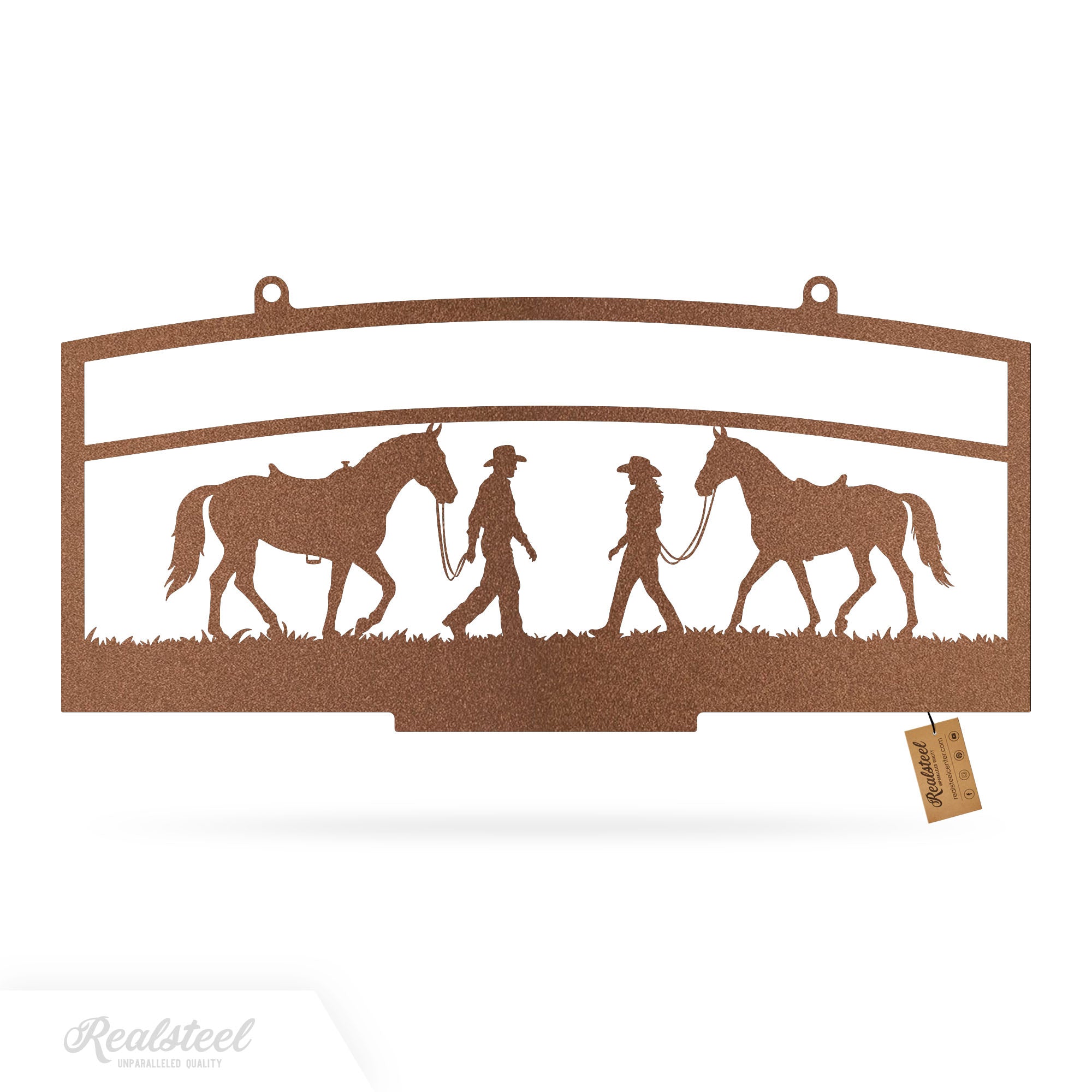 Personalized Ranch Entrance Gate Sign – Custom Farm or Horse Sign Two Horses / 8