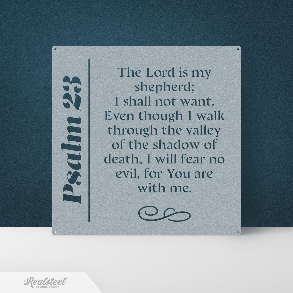 Faith Quotes Psalms Psalm 23:1-6 / Textured Silver - RealSteel Center