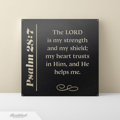 Faith Quotes Psalms Psalm 28:7 / Black - RealSteel Center