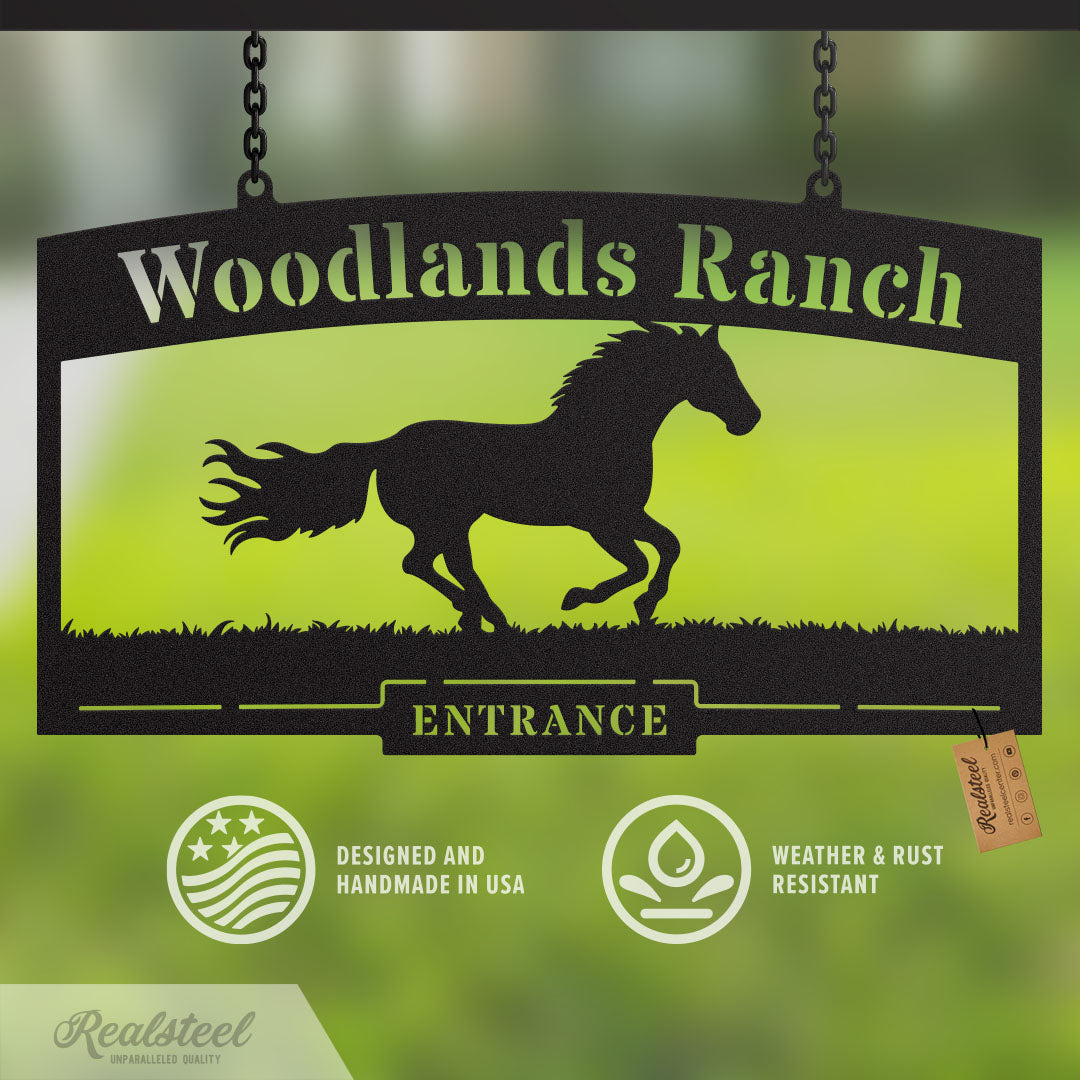 Personalized Farm Ranch Sign – Running Horse - RealSteel Center