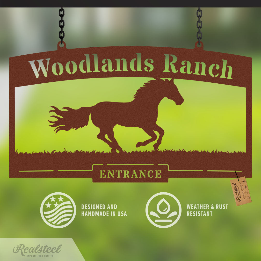 Personalized Farm Ranch Sign – Running Horse - RealSteel Center