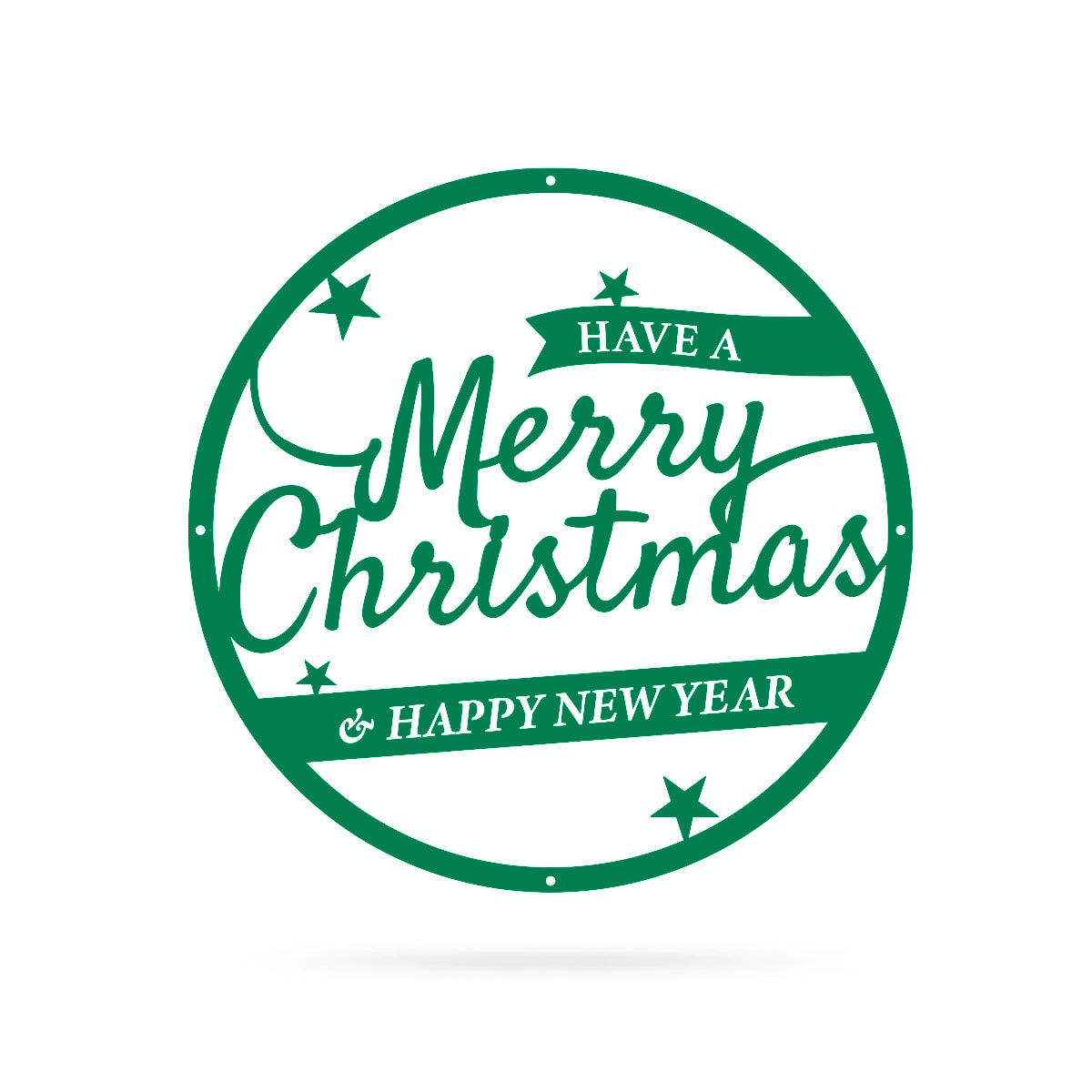 Merry Christmas Holiday Steel Sign Type 3 / Green / 16" - RealSteel Center