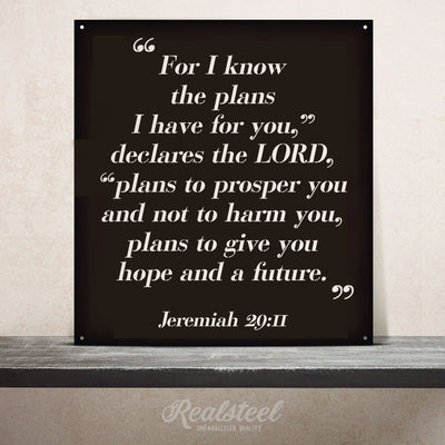 Bible Quote Wall Sign Jeremiah 29:11-24"x22" / Black - RealSteel Center