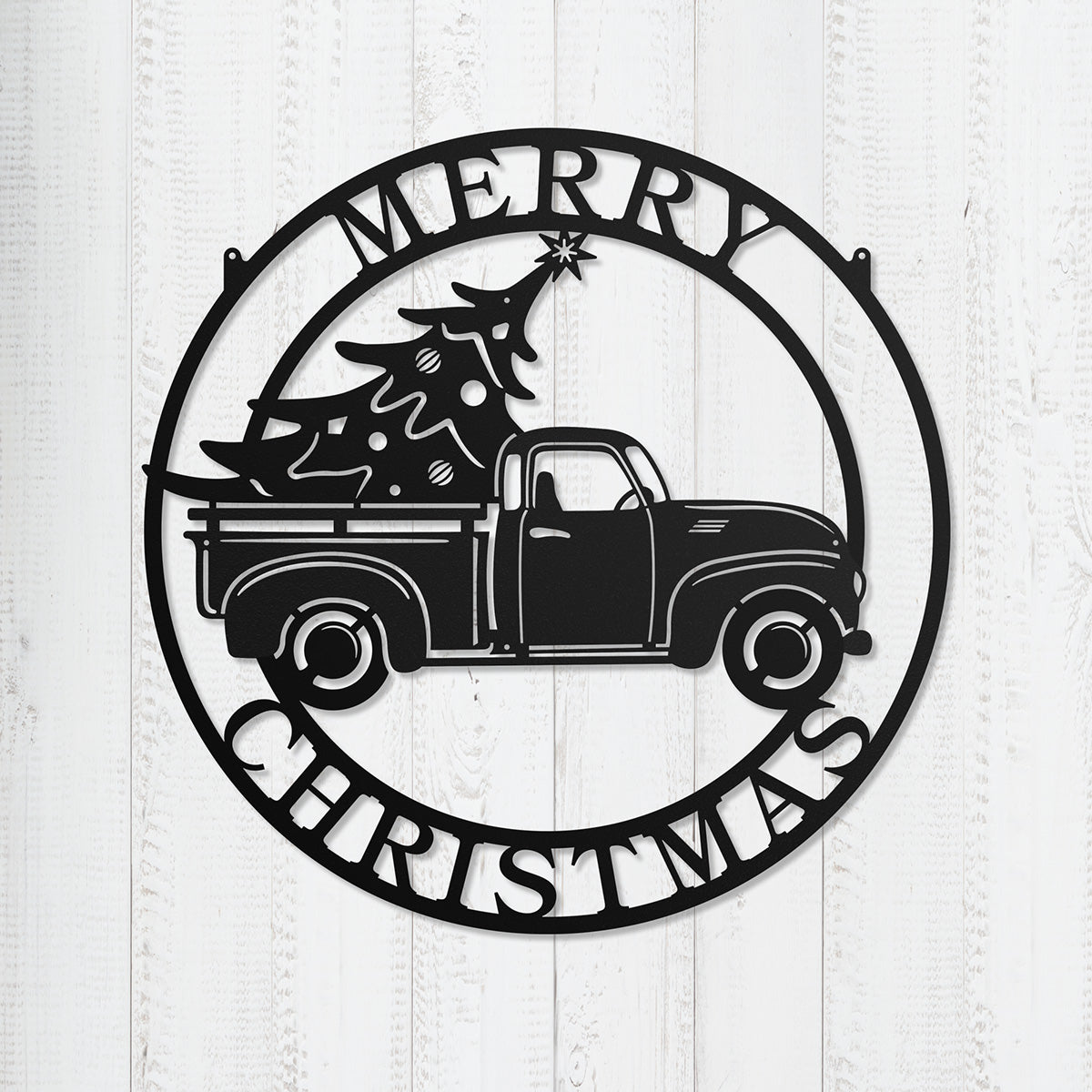 Little Red Truck Hauling Christmas Tree 18 / Black - RealSteel Center