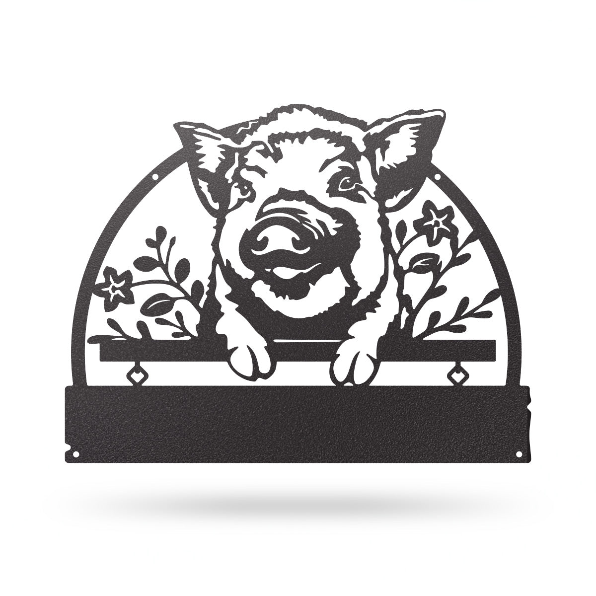 Lovely Piglet Monogram – Personalized Farm & Garden Metal Sign 11" x 14" / Black - RealSteel Center