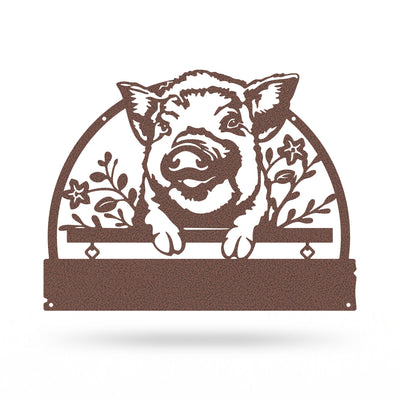 Lovely Piglet Monogram – Personalized Farm & Garden Metal Sign 11" x 14" / Penny Vein - RealSteel Center