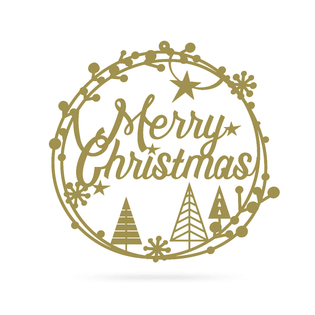 Merry Christmas Holiday Steel Sign Type 1 / Gold / 16" - RealSteel Center