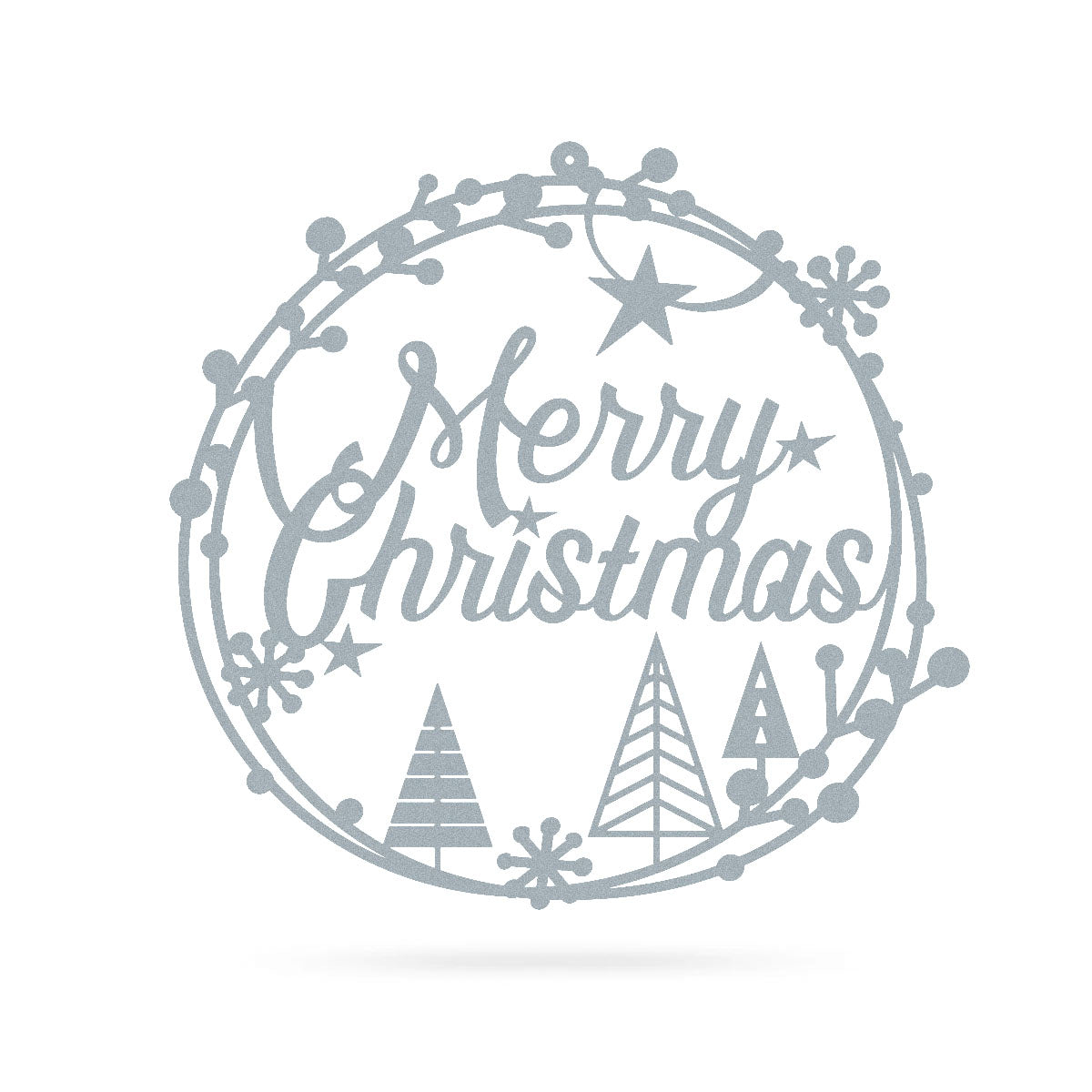 Merry Christmas Holiday Steel Sign Type 1 / Textured Silver / 16" - RealSteel Center