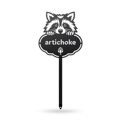 Rocky the Racoon Seed & Plant Markers 6 x 13 / Black / Artichoke - RealSteel Center