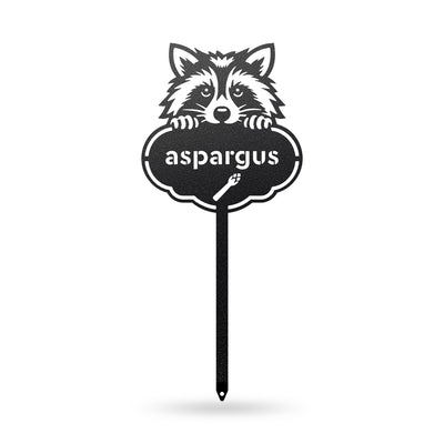 Rocky the Racoon Seed & Plant Markers 6 x 13 / Black / Asparagus - RealSteel Center