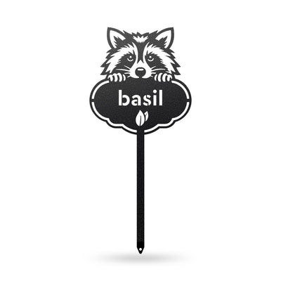 Rocky the Racoon Seed & Plant Markers 6 x 13 / Black / Basil - RealSteel Center