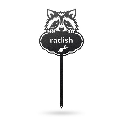 Rocky the Racoon Seed & Plant Markers 6 x 13 / Black / Radish - RealSteel Center