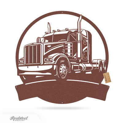 Semi Rig Wall Monogram – Celebrate the Iconic 18-Wheeler 18" / Rust - RealSteel Center