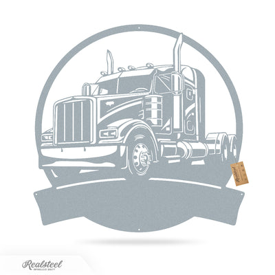 Semi Rig Wall Monogram – Celebrate the Iconic 18-Wheeler 18" / Textured Silver - RealSteel Center