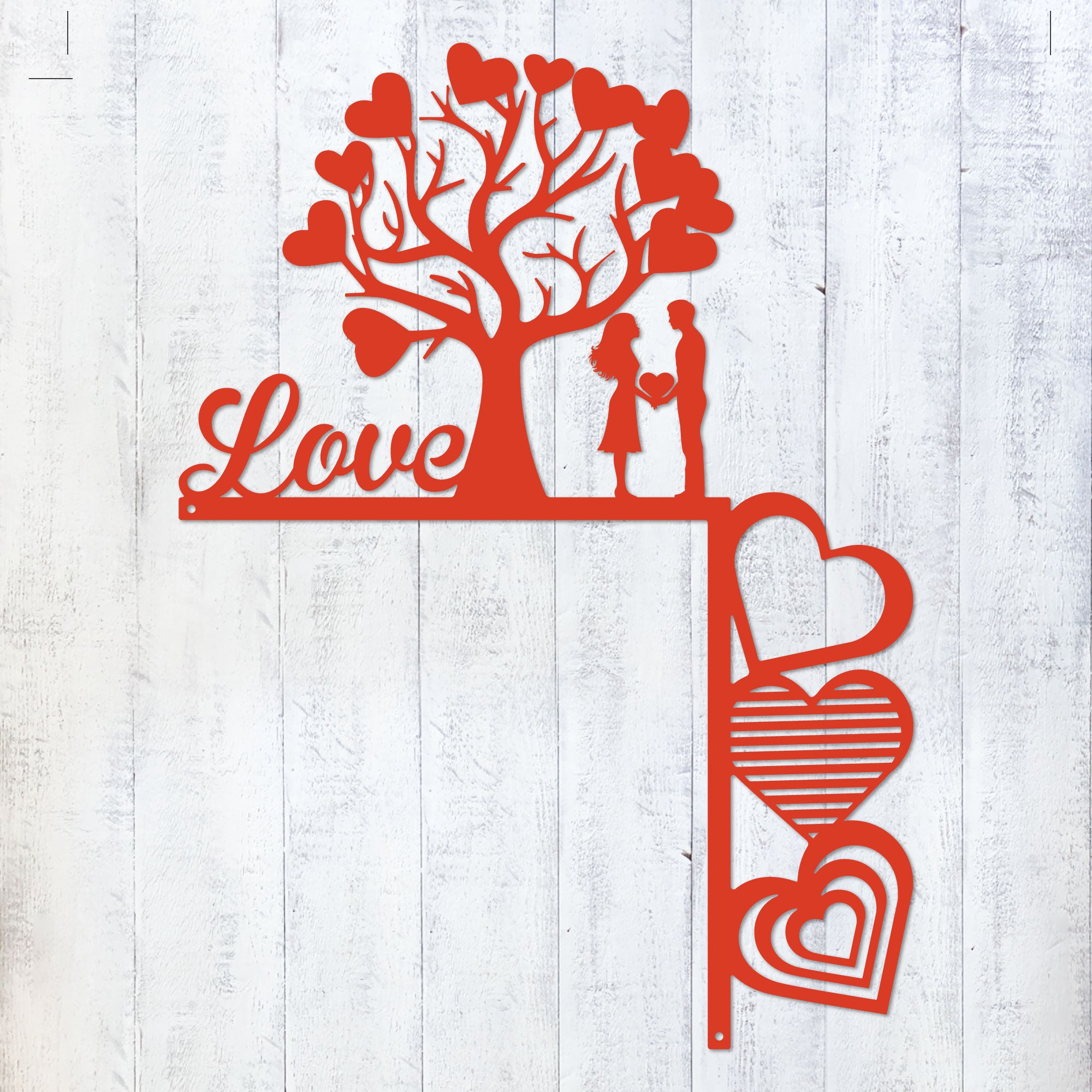 Valentine’s Day Metal Door Corner Piece - Love Tree Design Right Side / 14