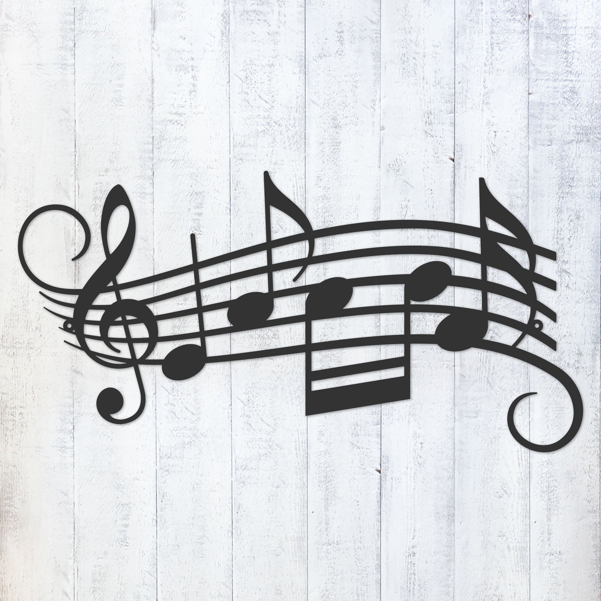 Musical Notes Wall Art 18"x9" / Black - RealSteel Center