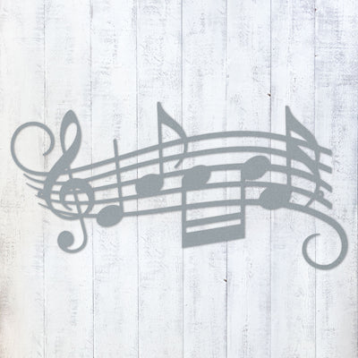 Musical Notes Wall Art 18"x9" / Textured Silver - RealSteel Center