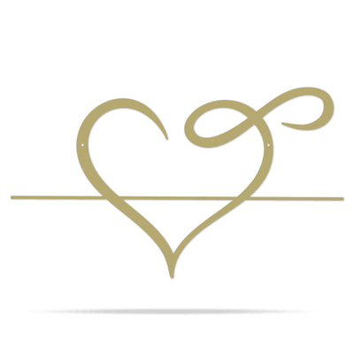 Personalized Infinity Heart Monogram 18"x10" / Gold - RealSteel Center