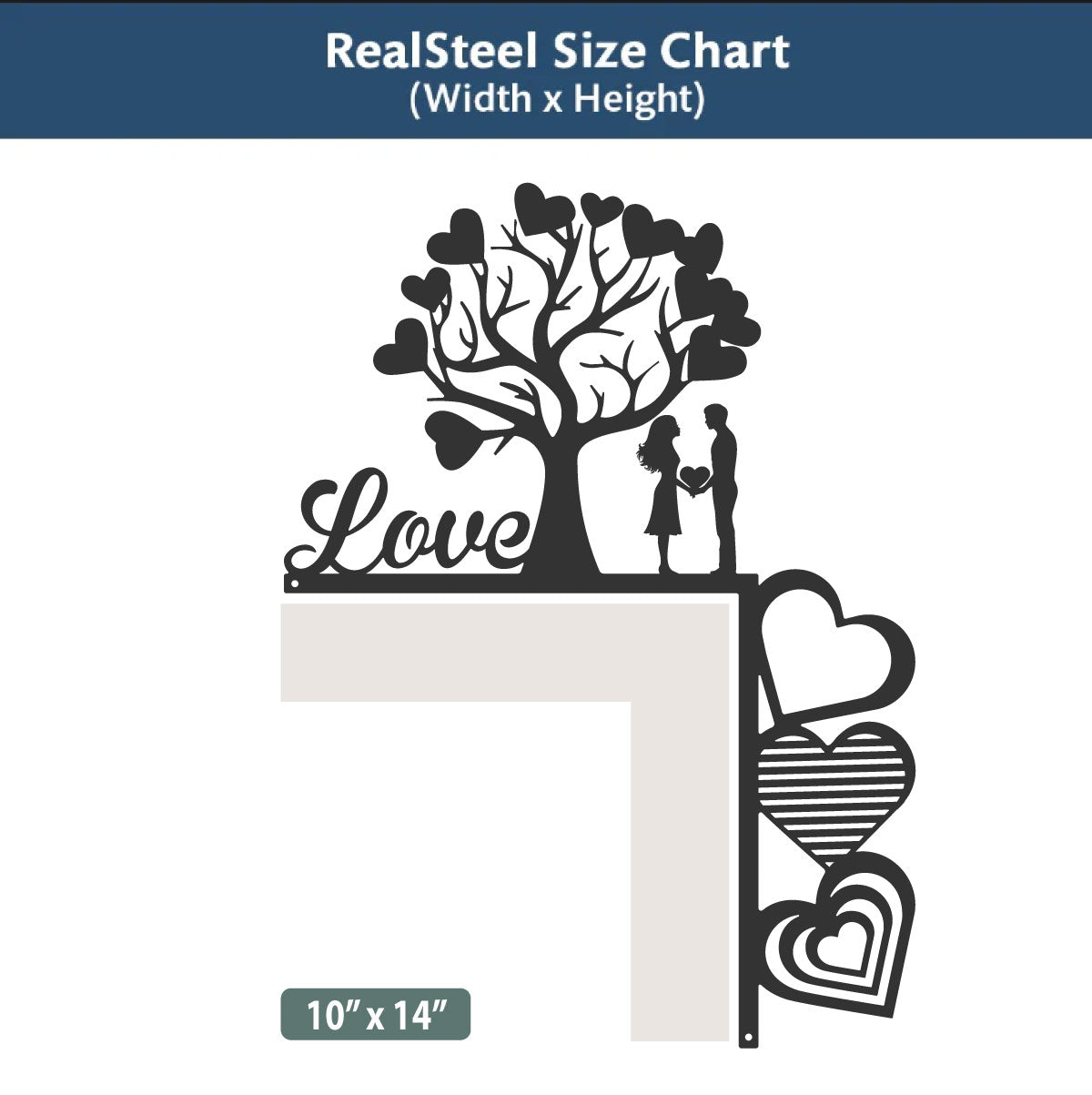 Valentine’s Day Metal Door Corner Piece - Love Tree Design - RealSteel Center