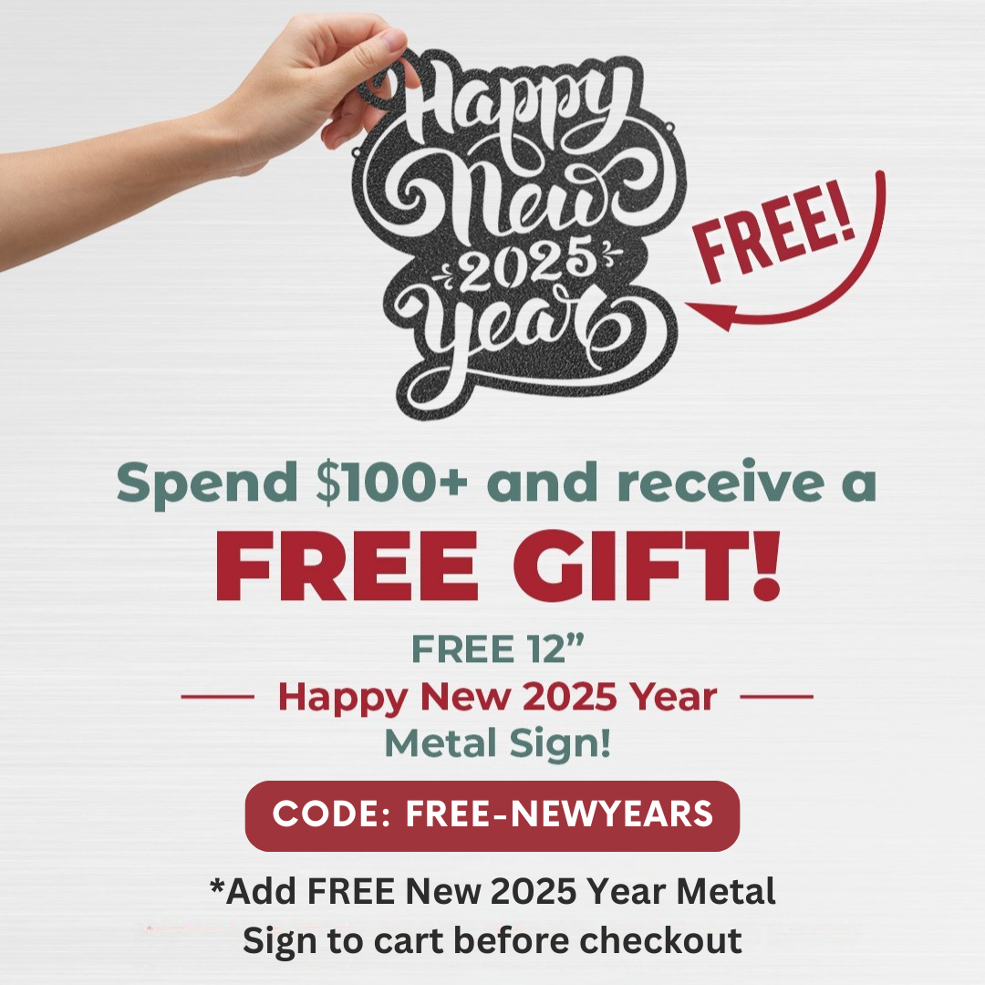 Free New Years Sign 12" / Black - RealSteel Center