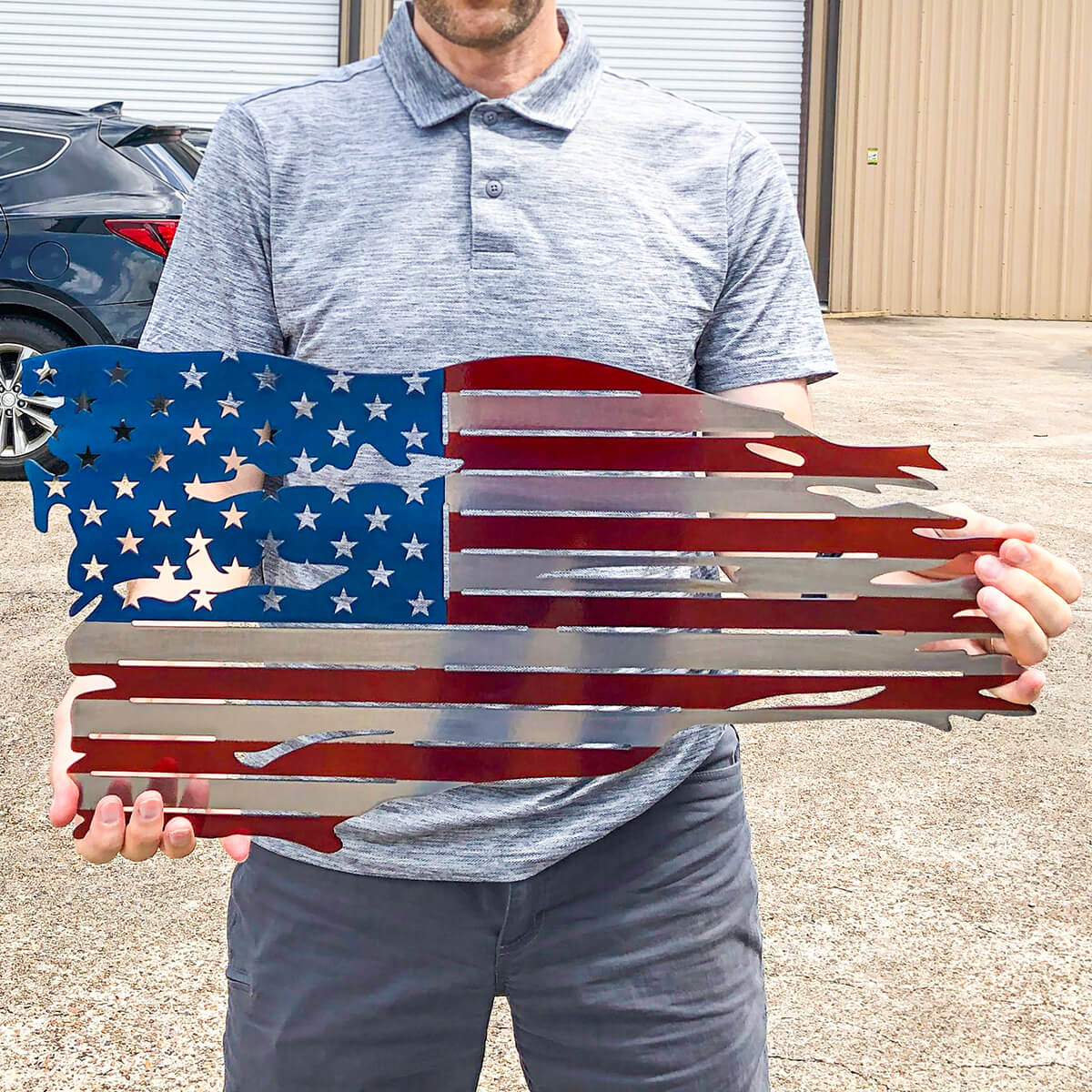 Distressed American Flag Wall Art  - RealSteel Center