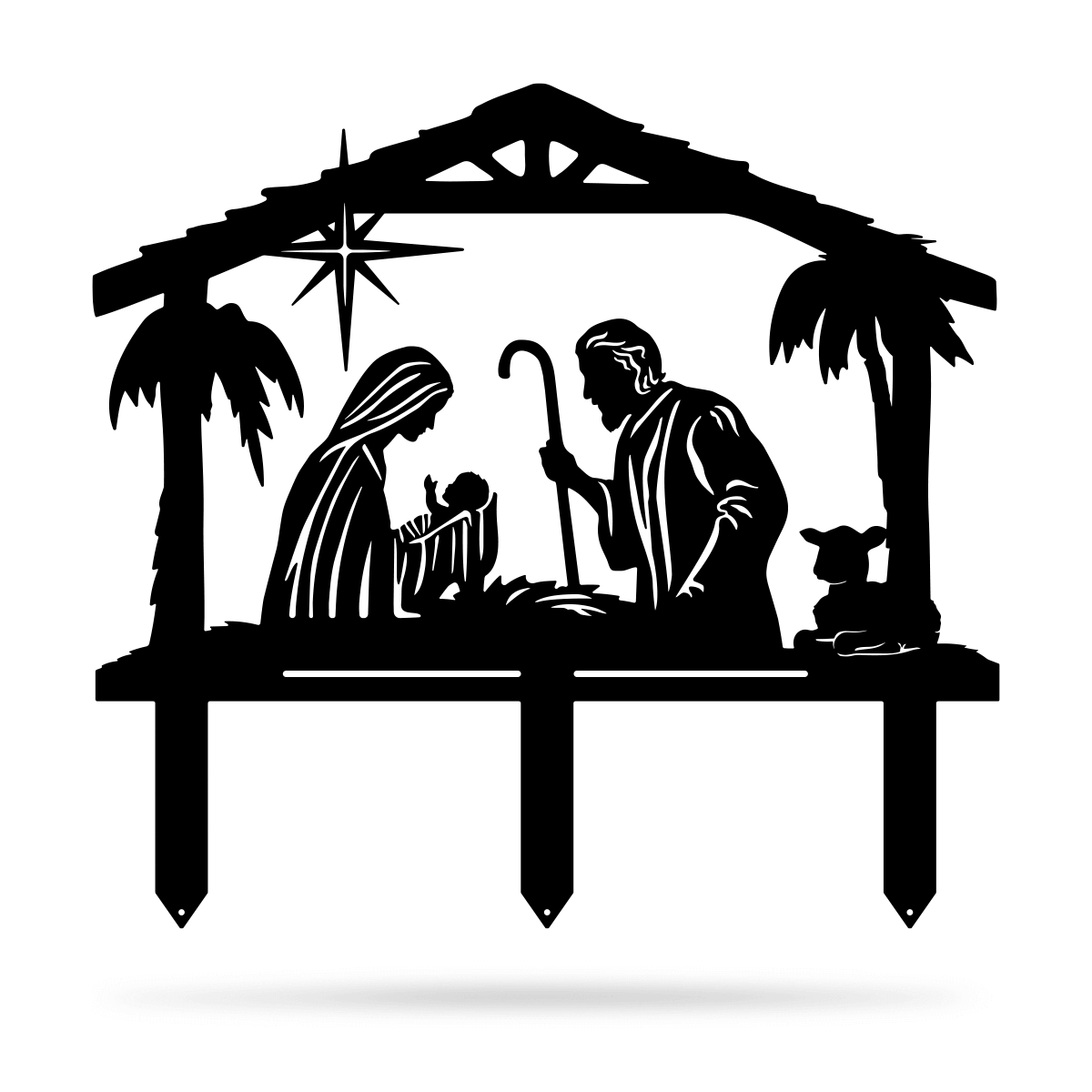 merry christmas black and white nativity