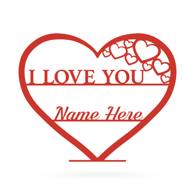 I Love You Monogram 9"x11" / Red - RealSteel Center