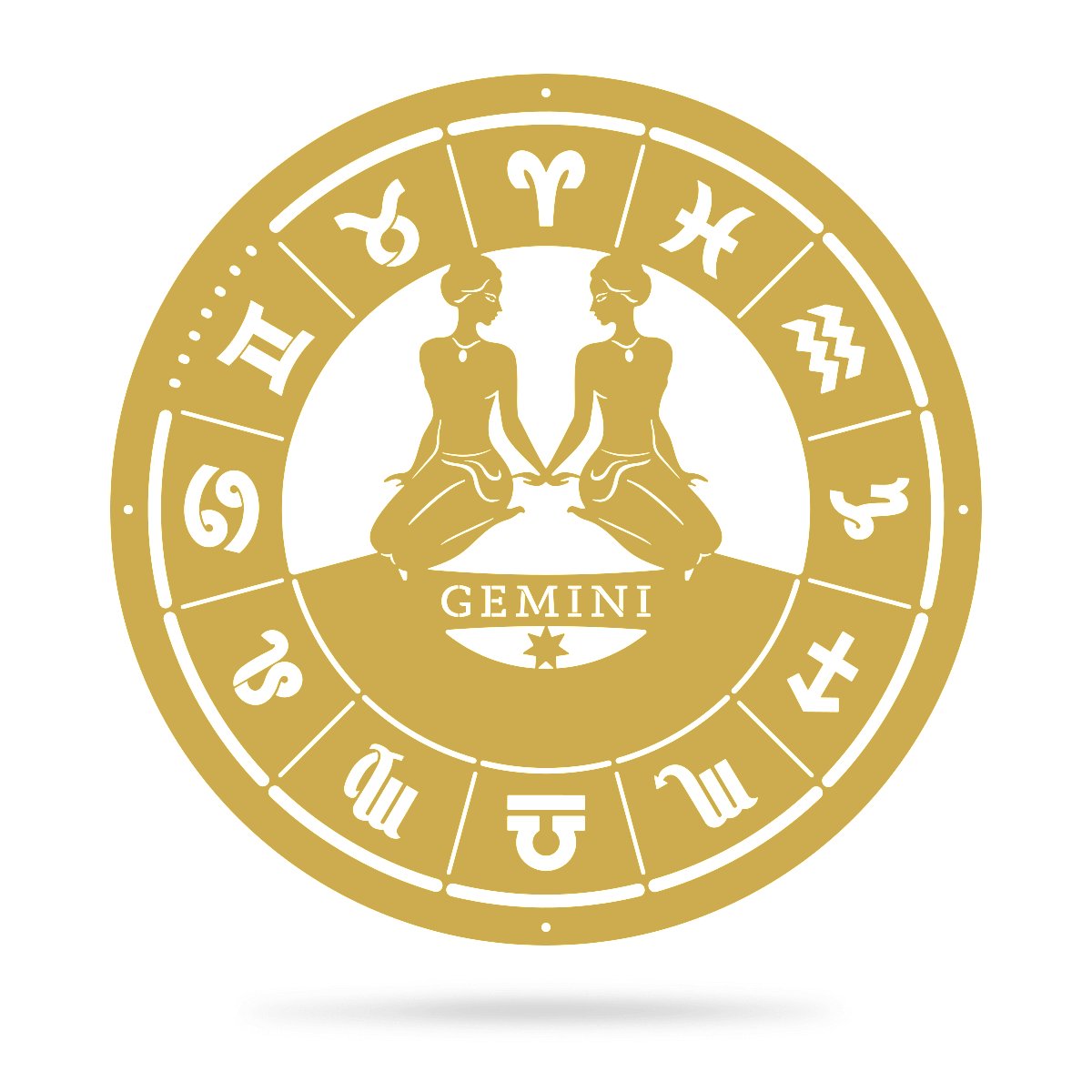 Gemini - Zodiac Monogram 14" / Gold - RealSteel Center