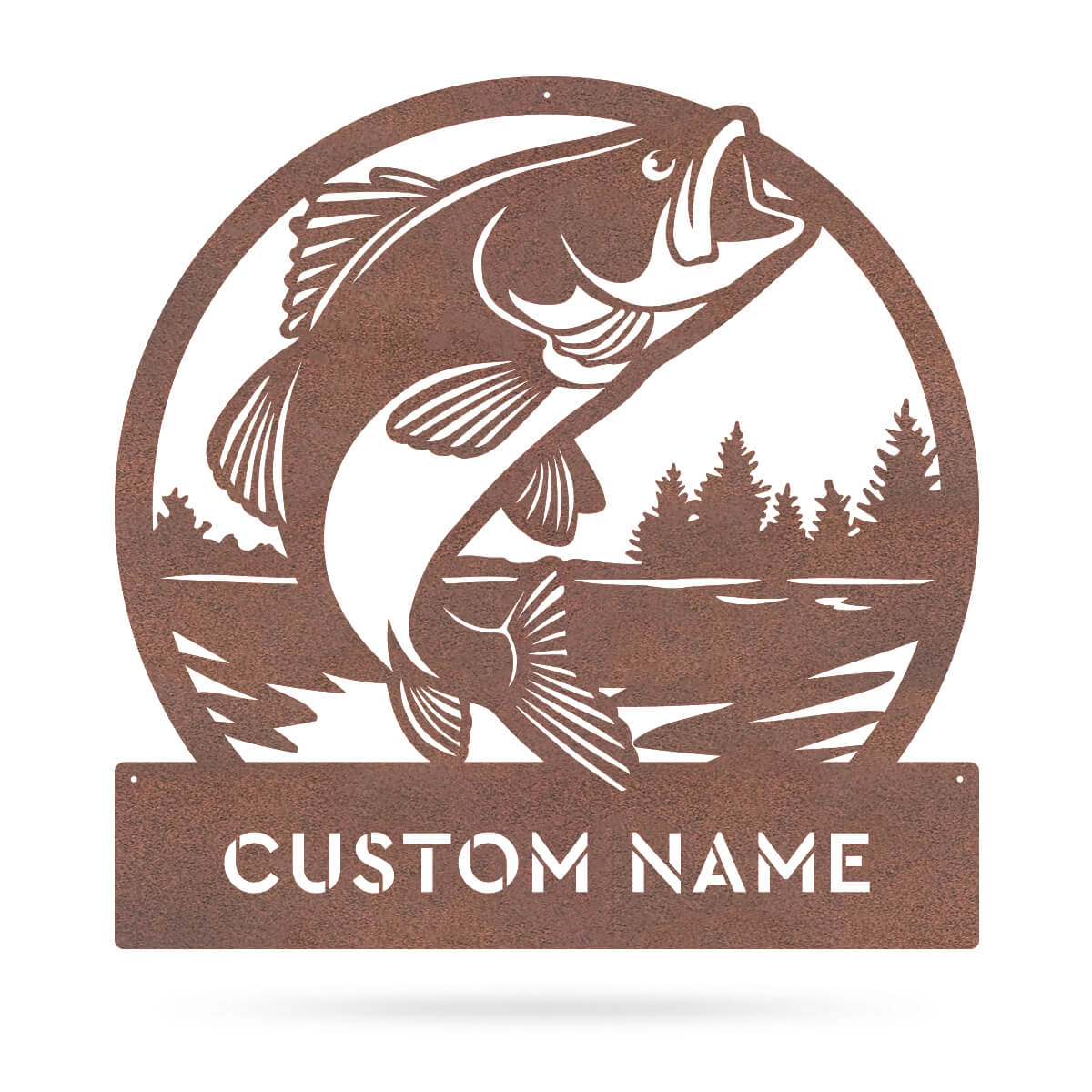 Fish Metal Name Sign, Bass Fishing Metal Monogram, Fishing Gifts for M –  Reel Mermaid