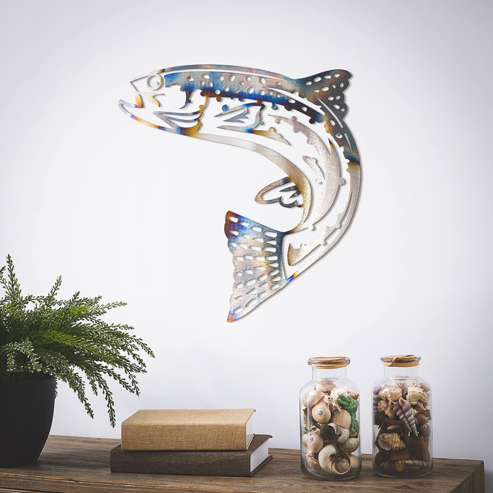 Support Your Fisherman by Gifting Our Jumping Trout Metal Wall Art -  RealSteel Center