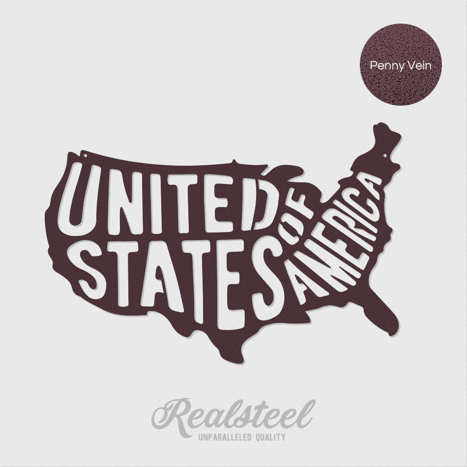 United States of America Wall Art 18"x24" / Black - RealSteel Center