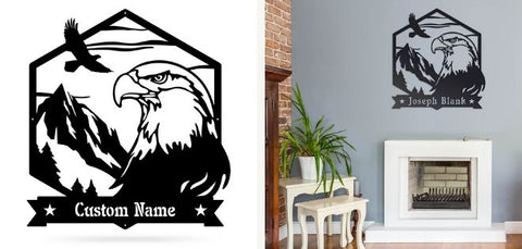 bald eagle monogram wall decor