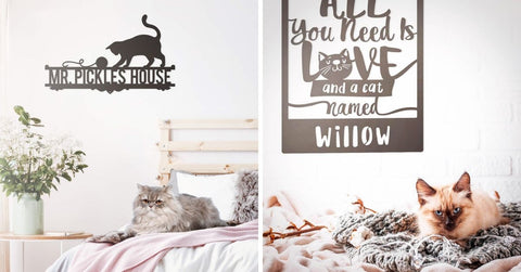 personalized cat name wall art
