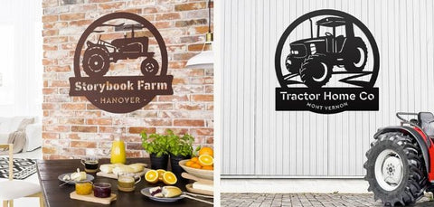 tractor custom monogram steel art