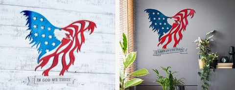 American Flag Eagle In God We Trust Wall Decor