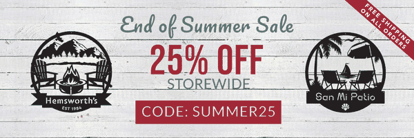 End of Summer Sale 25% Off Storewide Code: Summer25